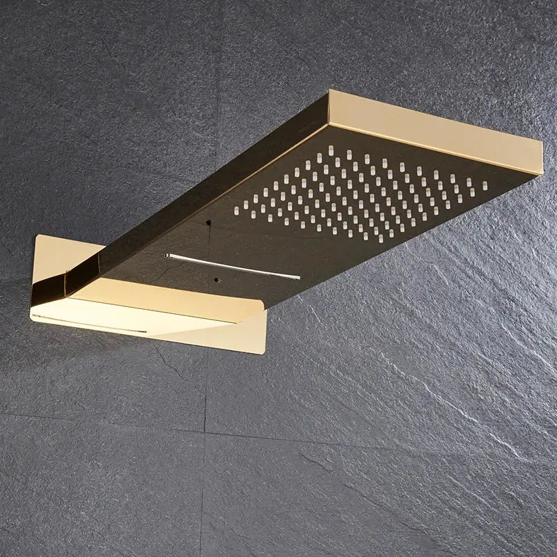 Modern gold led rain shower faucet bathroom wall mounted mixer