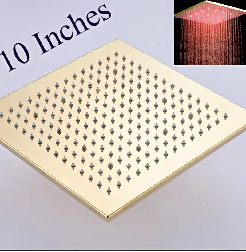 Modern gold led rainfall shower head bathroom top sprayer