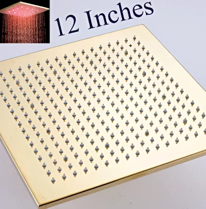 Modern gold led rainfall shower head bathroom top sprayer