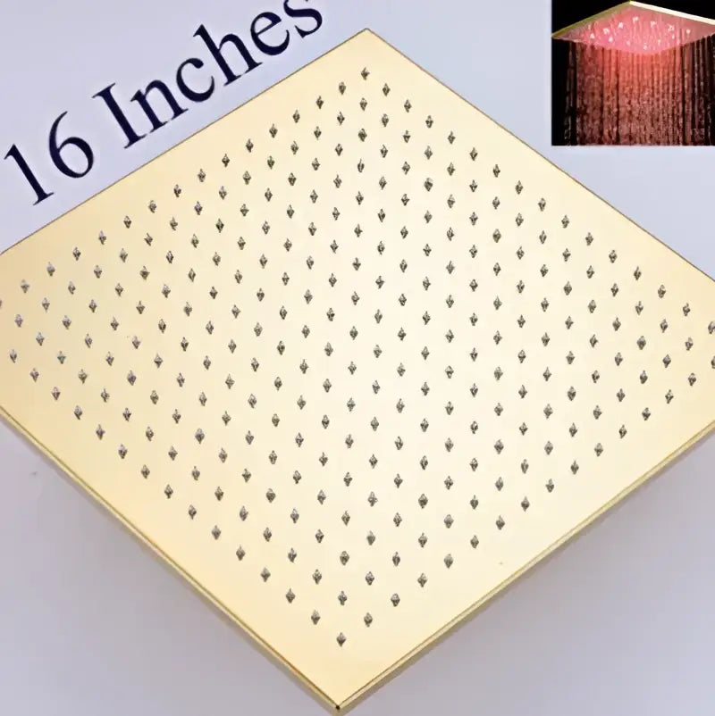 Modern gold led rainfall shower head bathroom top sprayer