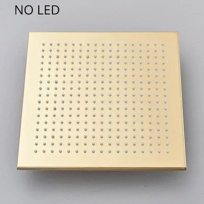 Modern gold led rainfall shower head bathroom top sprayer