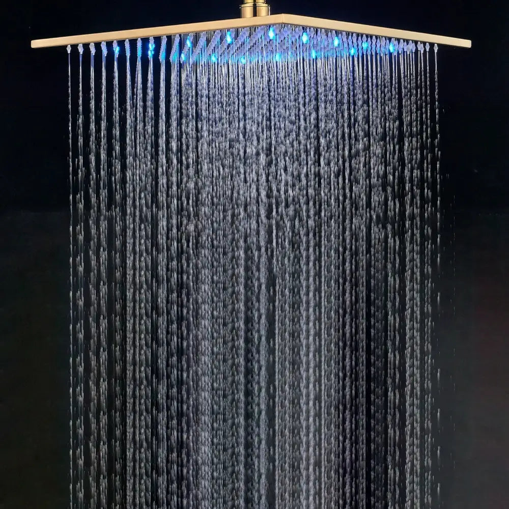 Modern gold led rainfall shower head bathroom top sprayer