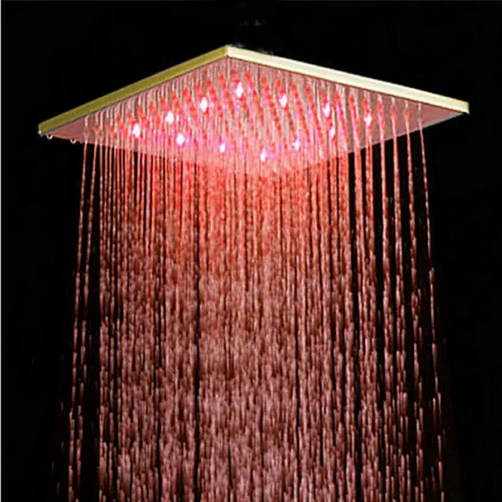 Modern gold led rainfall shower head bathroom top sprayer