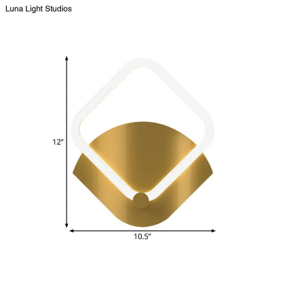 DecorBites™ Modern Gold LED Rhombus Flush Wall Sconce: Contemporary Acrylic Lighting in Warm/White Light