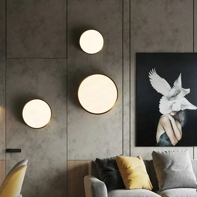 Modern gold led round ceiling light for bedroom