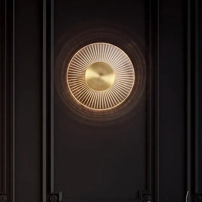 Modern gold led round wall lamp bedroom sconce lighting