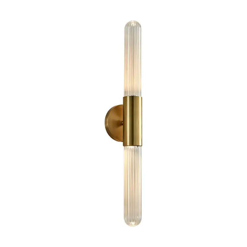 Modern gold led sconce with clear white glass – bedroom wall light
