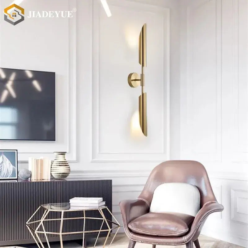 Modern gold led single head wall lamp for bedroom