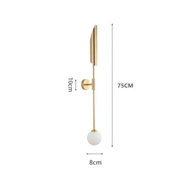 Modern gold led single head wall lamp for bedroom