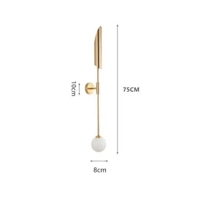 Modern gold led single head wall lamp for bedroom