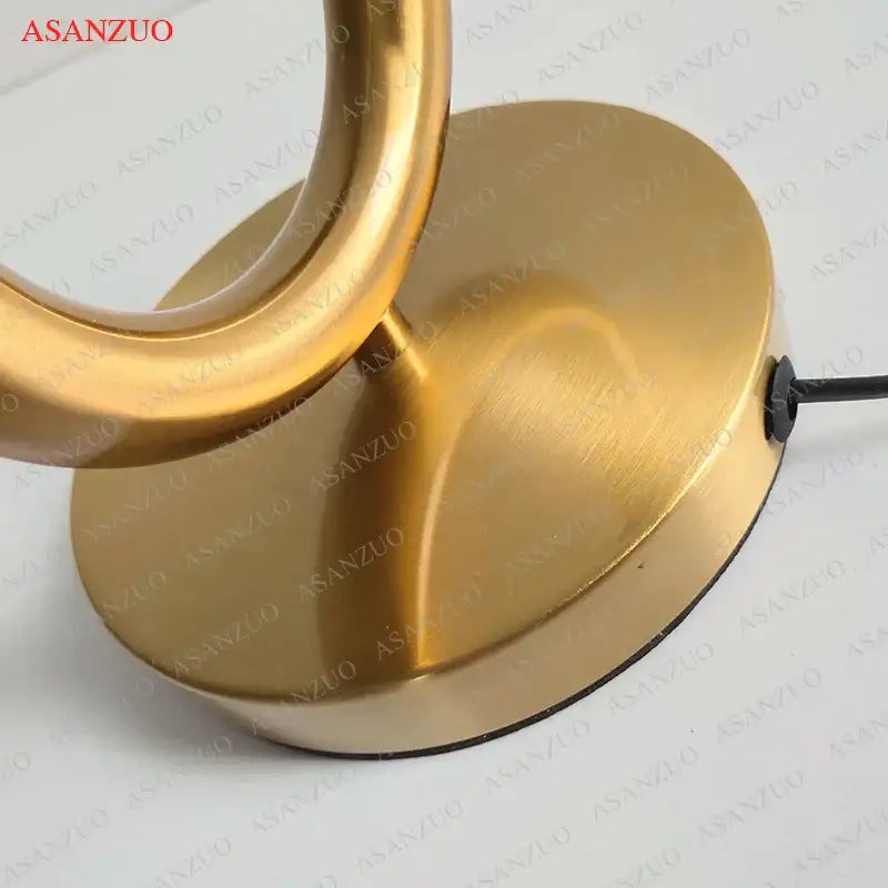 Modern gold led u shape table lamp for bedroom art decor