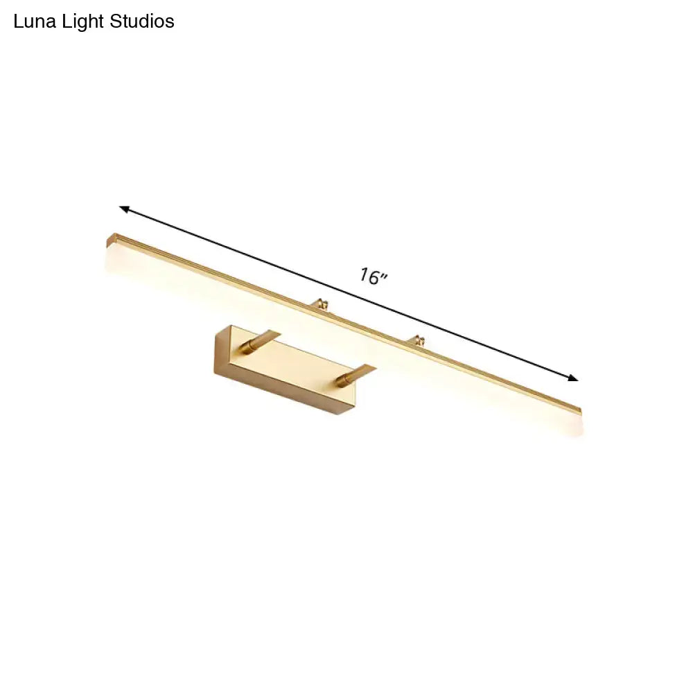 Modern gold led vanity lamp bathroom linear wall light