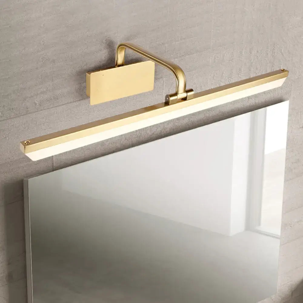 Modern gold led vanity light bathroom acrylic swivel wall fixture
