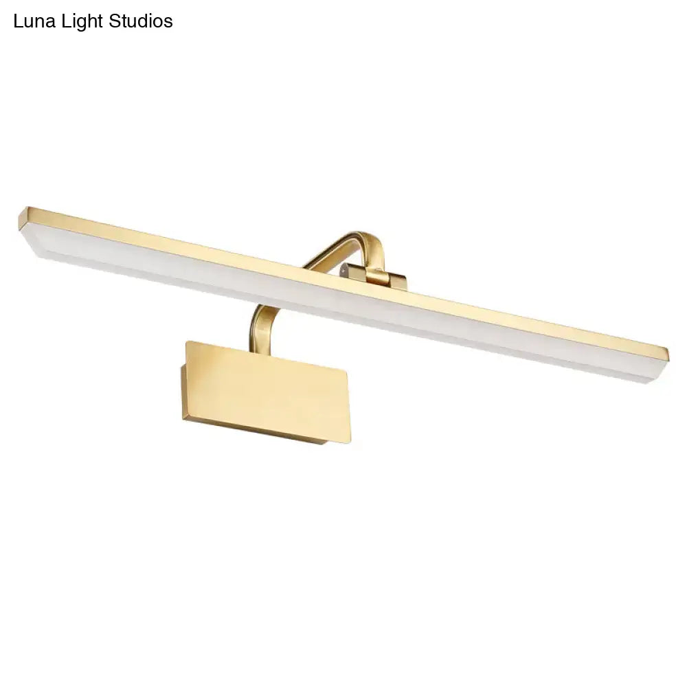 Modern gold led vanity light bathroom acrylic swivel wall fixture