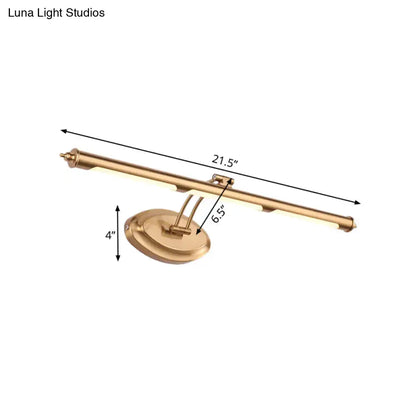 Modern gold led vanity light bathroom sconce with 29.5" fixture width