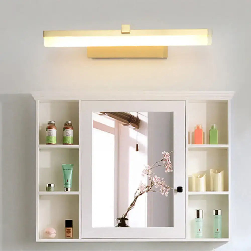 Modern gold led vanity lighting 16 inch bathroom wall sconce
