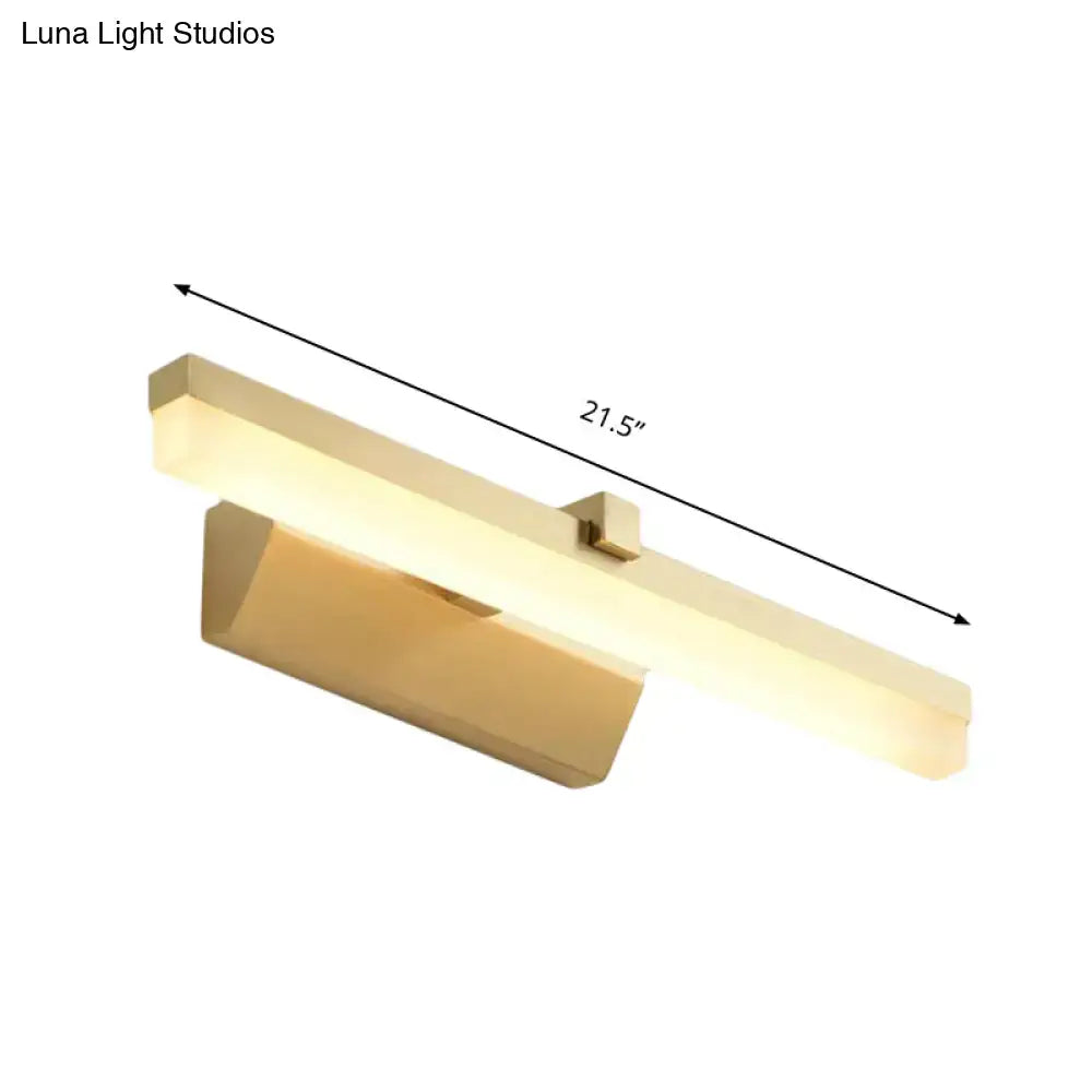 Modern gold led vanity lighting 16 inch bathroom wall sconce