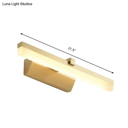 Modern gold led vanity lighting 16 inch bathroom wall sconce