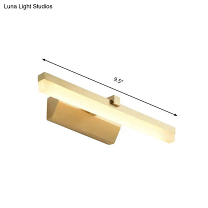 Modern gold led vanity lighting 16 inch bathroom wall sconce