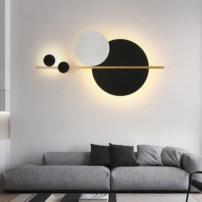 Modern gold led wall lamp black & white bedroom sconce