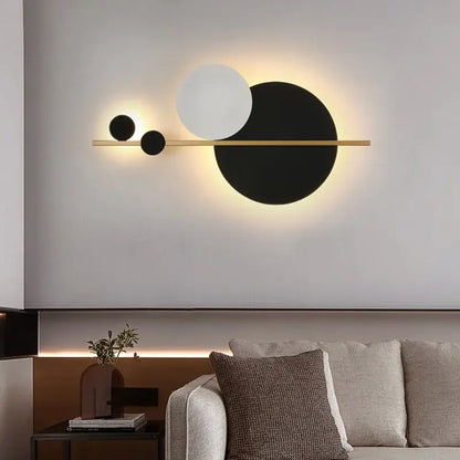 Modern gold led wall lamp black & white bedroom sconce