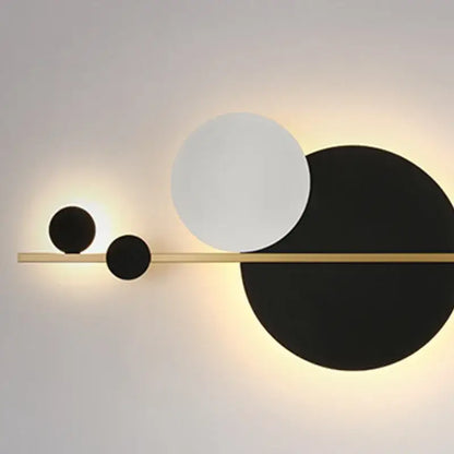 Modern gold led wall lamp black & white bedroom sconce