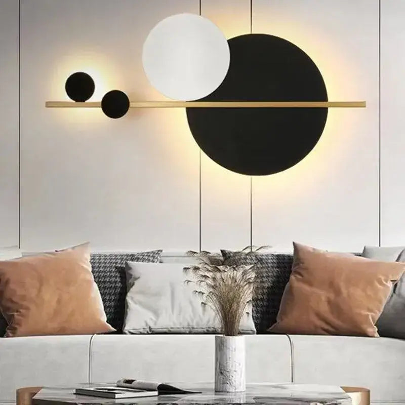 Modern gold led wall lamp black & white bedroom sconce