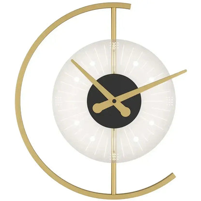Modern gold led wall lamp clock for living room lighting