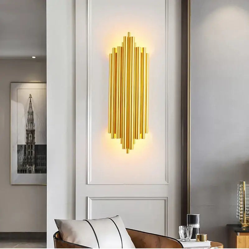 Modern gold led wall lamp for living room orchid decor