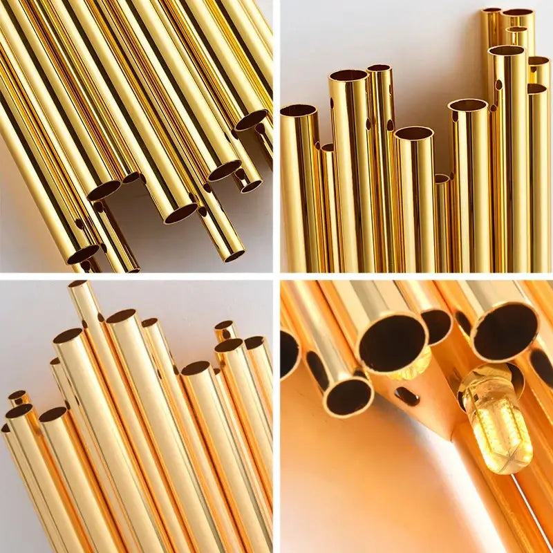 Modern gold led wall lamp for living room orchid decor