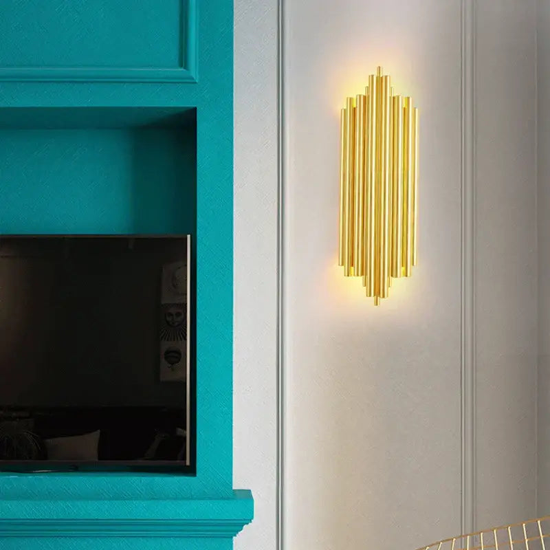 Modern gold led wall lamp for living room orchid decor