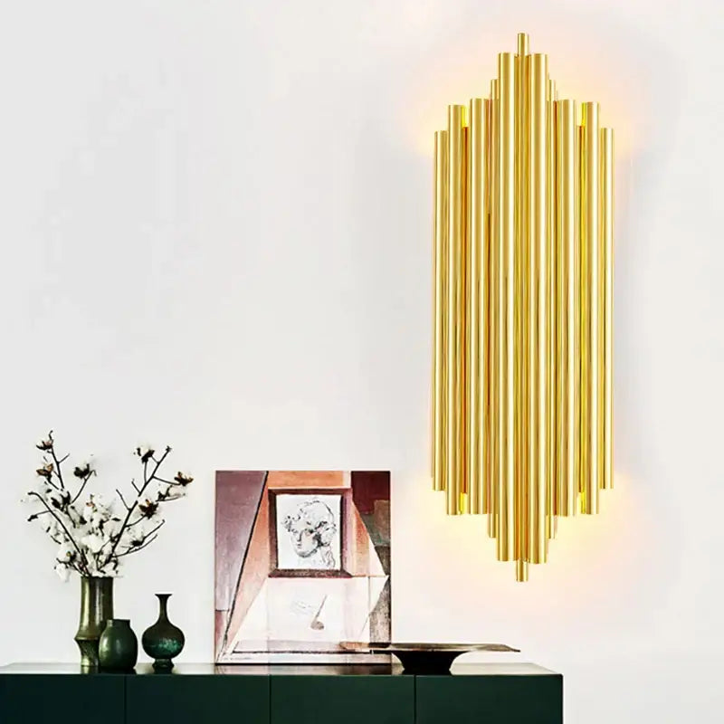 Modern gold led wall lamp for living room orchid decor