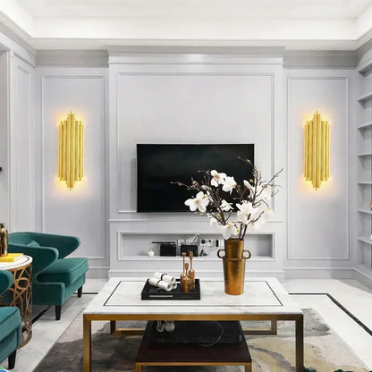 Modern gold led wall lamp for living room orchid decor