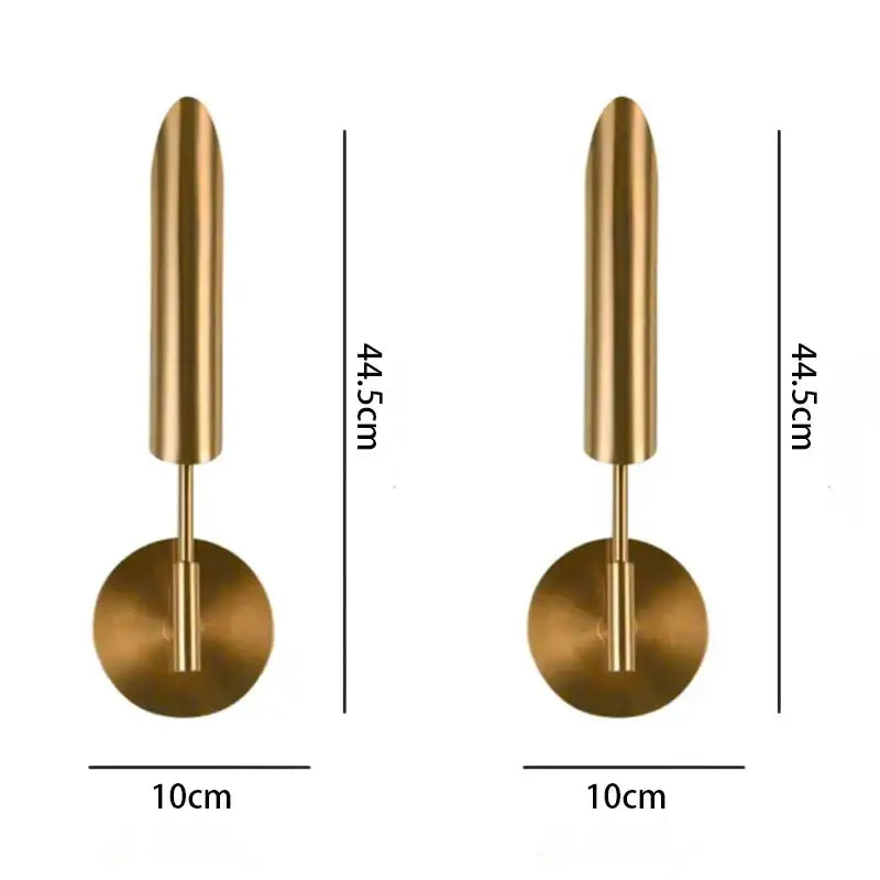 Modern gold led wall lamp for living room with spherical bulb