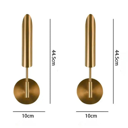 Modern gold led wall lamp for living room with spherical bulb