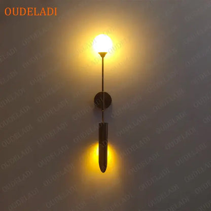 Modern gold led wall lamp for living room with spherical bulb