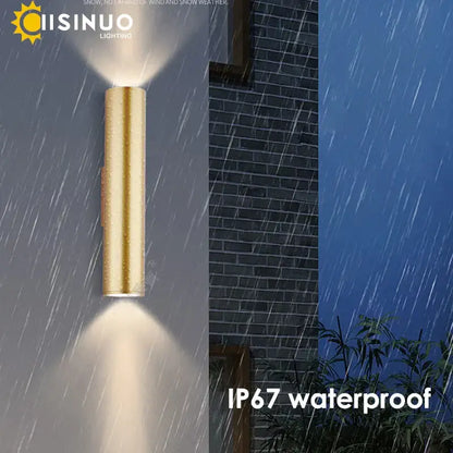 Modern gold led wall lamp outdoor waterproof sconce light