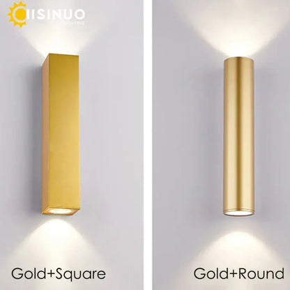 Modern gold led wall lamp outdoor waterproof sconce light