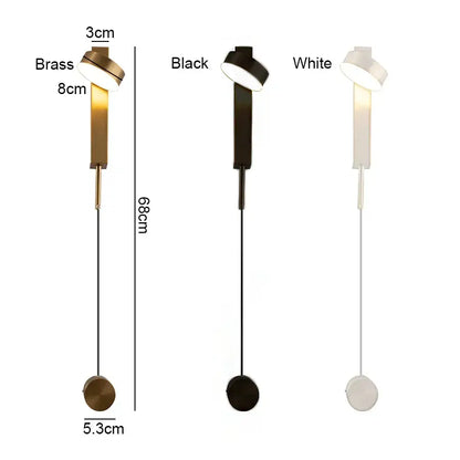 Modern gold led wall lamp with dimming switch for bedroom