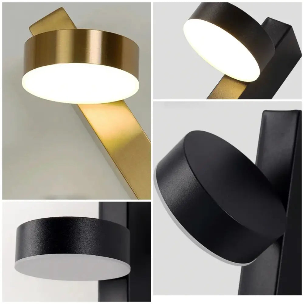 Modern gold led wall lamp with dimming switch for bedroom
