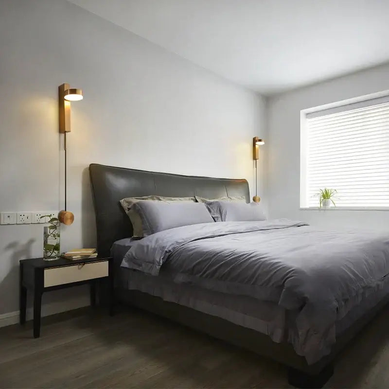 Modern gold led wall lamp with dimming switch for bedroom