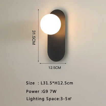Modern gold led wall lamp with frosted glass for living room
