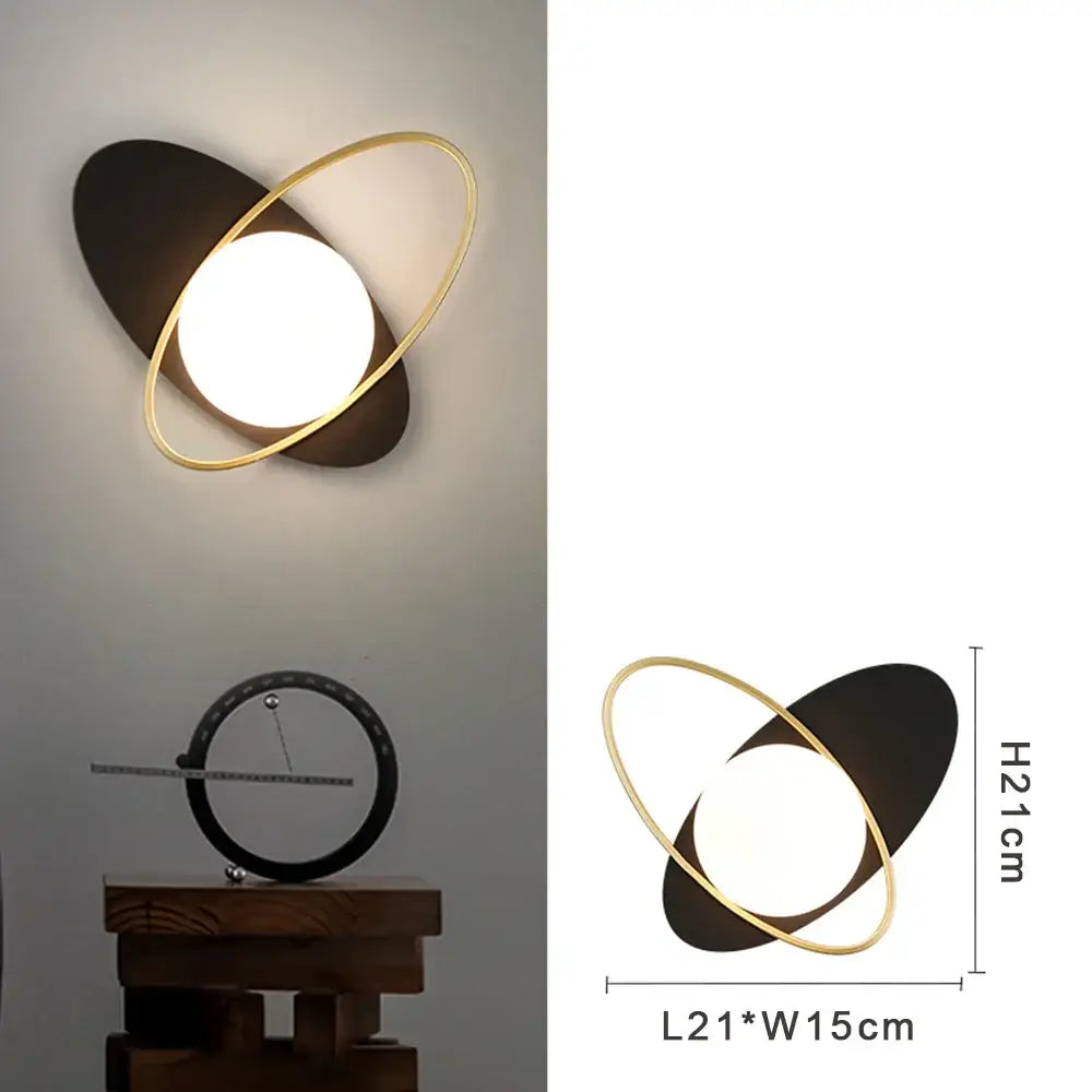 Modern gold led wall lamp with frosted glass for living room