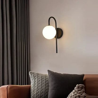 Modern gold led wall lamp with frosted glass for living room