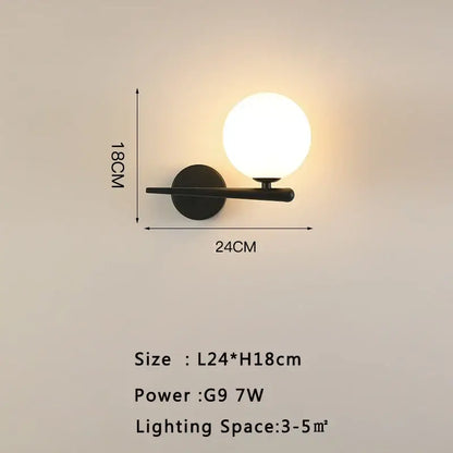 Modern gold led wall lamp with frosted glass for living room