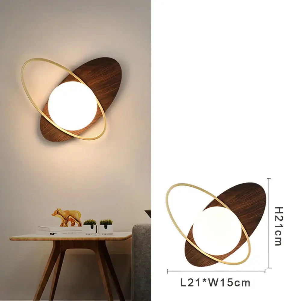 Modern gold led wall lamp with frosted glass for living room