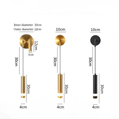 Modern gold led wall lamps bedroom pendant sconce