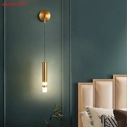 Modern gold led wall lamps bedroom pendant sconce