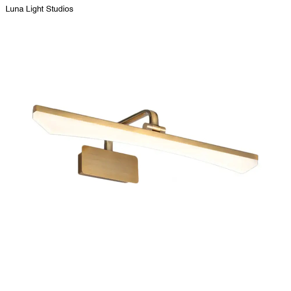 Modern gold led wall light bathroom warm white light