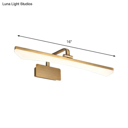 Modern gold led wall light bathroom warm white light